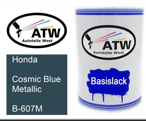 Honda, Cosmic Blue Metallic, B-607M: 500ml Lackdose, von ATW Autoteile West.